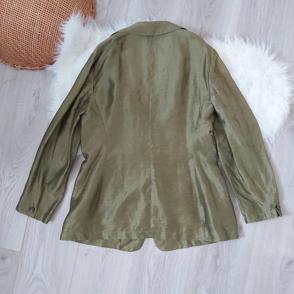 Emanuel Ungaro Linen-Blend Dustier Blazer Jacket - Picture 2 of 10